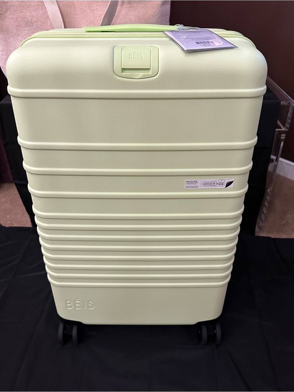 NWT BÉIS The Medium Check-In Roller in Citron - Rare Find!